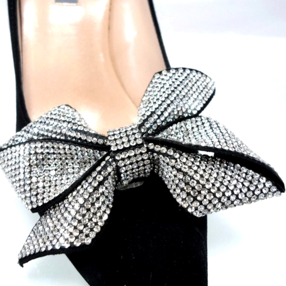 NIB$545 SJP by Sarah Jessica Parker Crystal-Embellished Bow Suede Pumps 38.5 8 - Picture 10 of 15